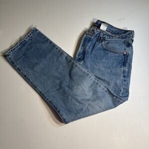 Levis Jeans Mens Blue 36x29 501 Fit stretch Light Wash Denim button fly